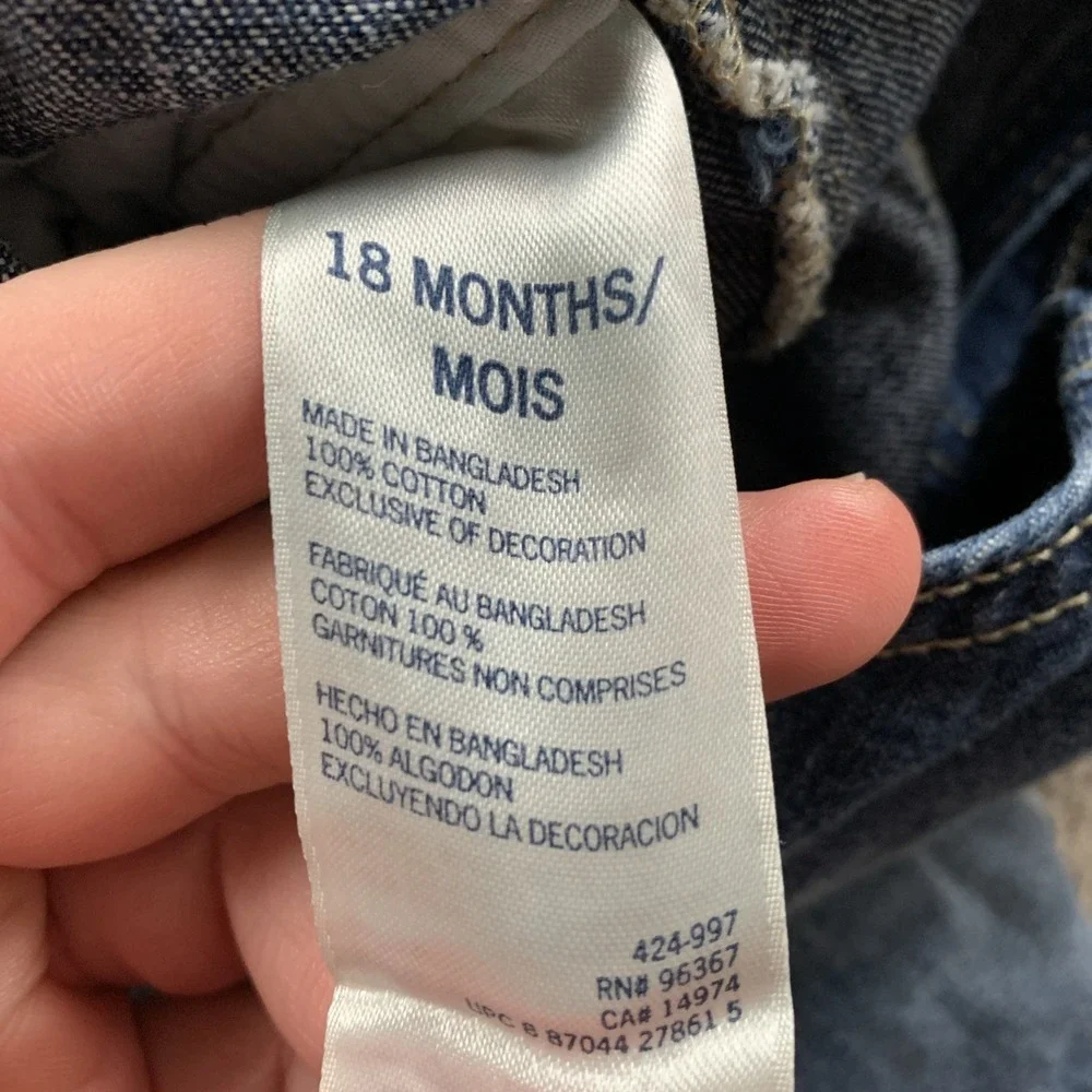 OshKosh 95 NYC DIV Overall Bib 18 Months Blue Jean Denim Vestbak‎ Carpenter